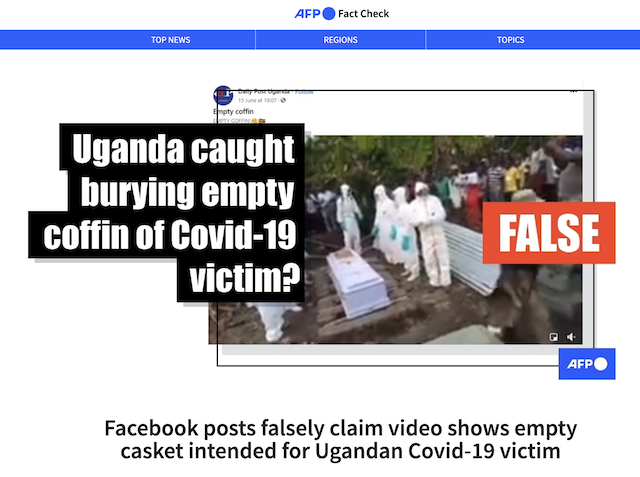 [Cek Fakta] Video Peti Mati Kosong Pemakaman Jenazah Covid-19? Ini Faktanya