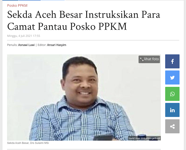[Cek Fakta] Video Pejabat di Aceh Menolak Aturan Pemerintah Pusat? Ini Faktanya