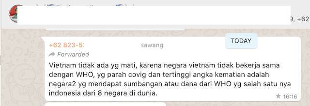 [Cek Fakta] Benarkah tak Ada Kasus Kematian Covid-19 di Vietnam? Ini Faktanya