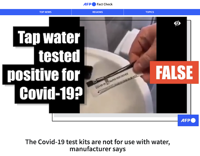 [Cek Fakta] Video Air Keran Positif Covid-19? Begini Faktanya
