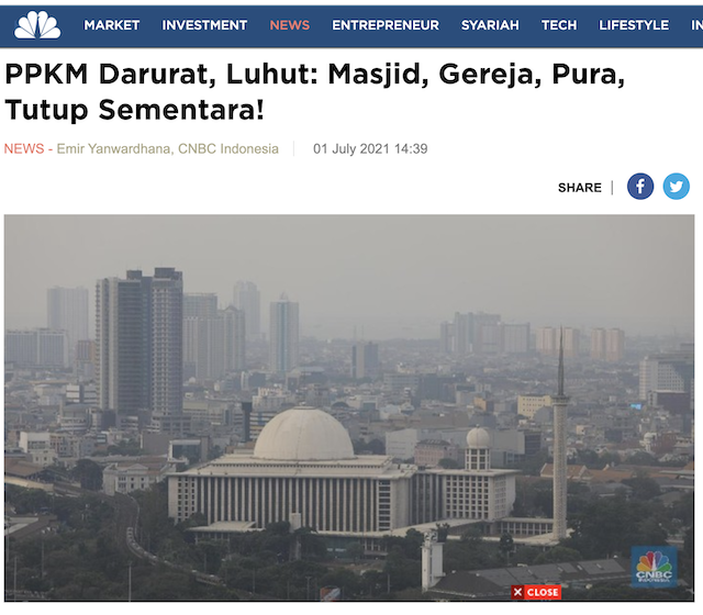 [Cek Fakta] Benarkah Luhut Perintahkan Semua Masjid Disegel? Ini Faktanya