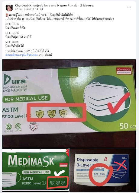 [Cek Fakta] Hanya Masker Berlabel VFE yang Mampu Melindungi Paparan Covid-19? Ini Faktanya