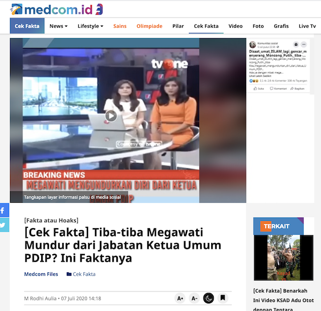[Cek Fakta] Beredar Video Megawati Mundur, Ketum PDIP Diserahkan ke Jokowi? Ini Cek Faktanya