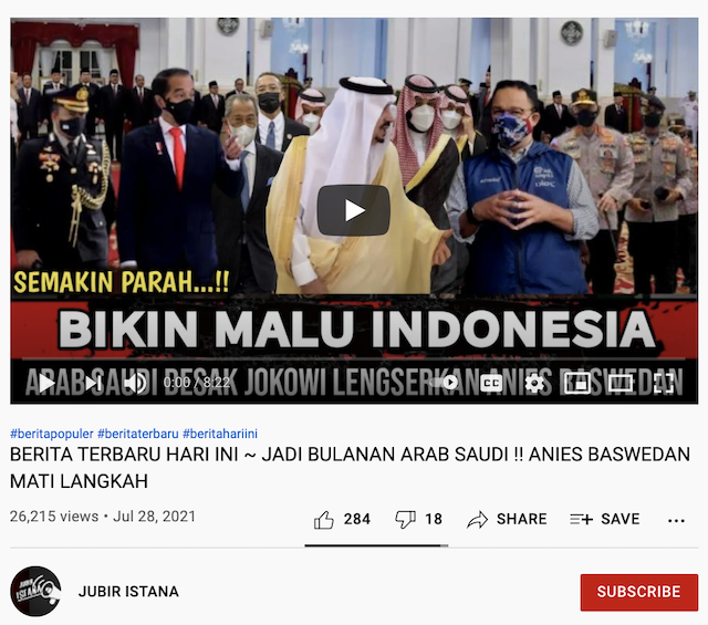 [Cek Fakta] Arab Saudi Minta Jokowi Lengserkan Anies karena Bikin Malu Indonesia? Ini Cek Faktanya
