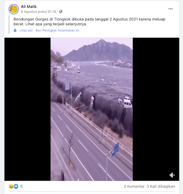 [Cek Fakta] Benarkah Video Ini Memperlihatkan Banjir Bandang di Tiongkok? Ini Cek Faktanya