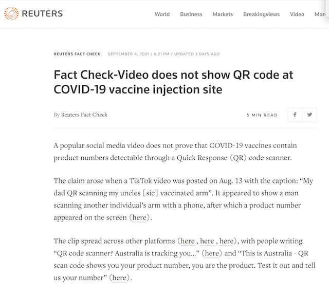 [Cek Fakta] Ada Kode QR pada Bekas Suntikan Vaksin Covid-19? Cek Faktanya