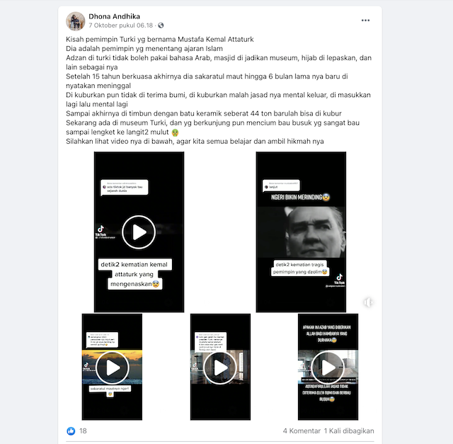 [Cek Fakta] Benarkah Makam Mustafa Kemal Ataturk Mengeluarkan Bau Busuk? Ini Faktanya