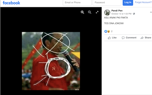 [Cek Fakta] Beredar Foto Jokowi Pakai Kemeja Berlogo Palu Arit? Begini Faktanya