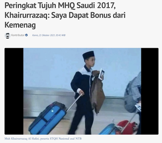 [Cek Fakta] Peserta Tahfiz Alquran Tingkat Dunia Tak Diperhatikan Negara? Cek Dulu Faktanya