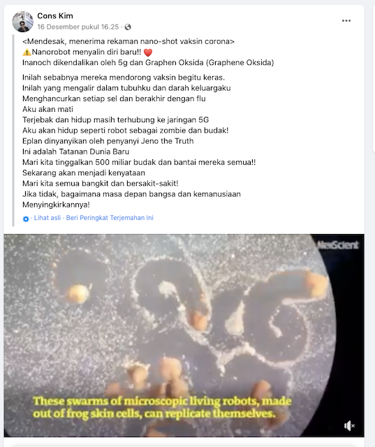 [Cek Fakta] Video Penampakan Nanorobot di dalam Vaksin Covid-19? Ini Faktanya