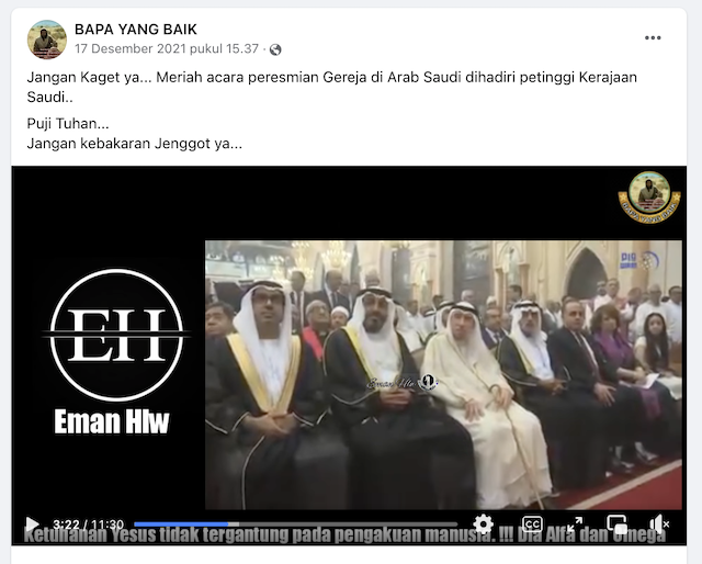 [Cek Fakta] Video Peresmian Gereja di Arab Saudi? Ini Faktanya