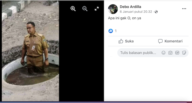 [Cek Fakta] Foto Anies Berada di Dalam Sumur Resapan, Benarkah? Begini Faktanya