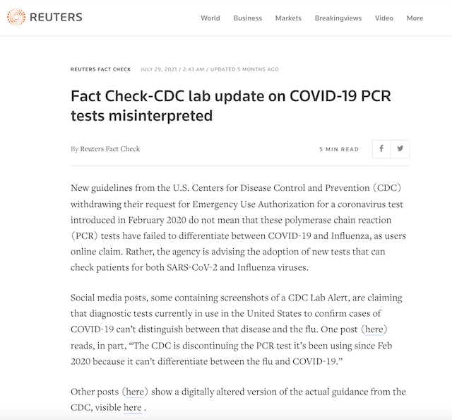 [Cek Fakta] Tes PCR Tidak Mampu Membedakan Virus Covid-19 dan Influenza? Ini Faktanya