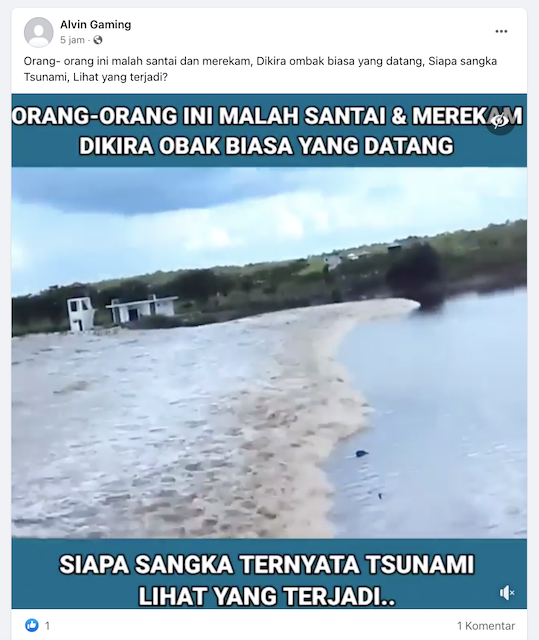 [Cek Fakta] Video Warga Tak Sadar saat Tsunami Datang? Begini Faktanya