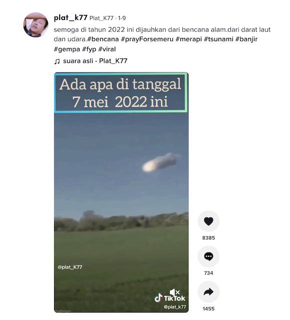 [Cek Fakta] Beredar Kabar Meteor akan Jatuh di Indonesia pada 7 Mei 2022? Ini Cek Faktanya