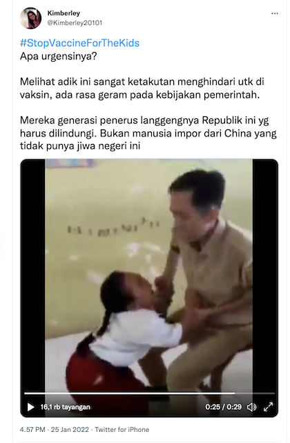 [Cek Fakta] Beredar Video Anak SD Ketakutan Divaksin Covid-19? Begini Faktanya