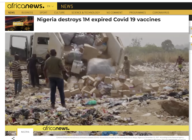 [Cek Fakta] Nigeria Hancurkan 1 Juta Vaksin Covid-19 karena Kekuatan Rakyat yang Tak Mau Dibodohi Vaksinasi?