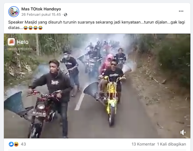 [Cek Fakta] Video Konvoi Sepeda Motor Ganti Toa Masjid Jadi Knalpot? Cek Dulu Faktanya