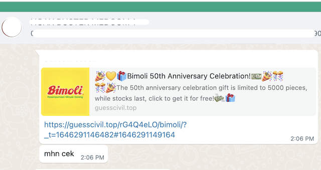 [Cek Fakta] Bimoli Bagikan Uang Rp2 Juta dalam Rangka Ulang Tahun ke-50 Hoaks, Ini Faktanya