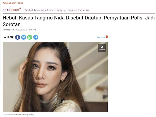 [Cek Fakta] Video Mirip Tyas Mirasih Ditangkap Polisi Dikaitkan dengan Kasus Tangmo Nida? Ini Faktanya
