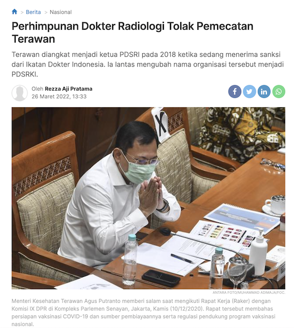 [Cek Fakta] Buntut Pemecatan Dr Terawan Banyak Dokter Dirikan IDI Tandingan? Ini Faktanya