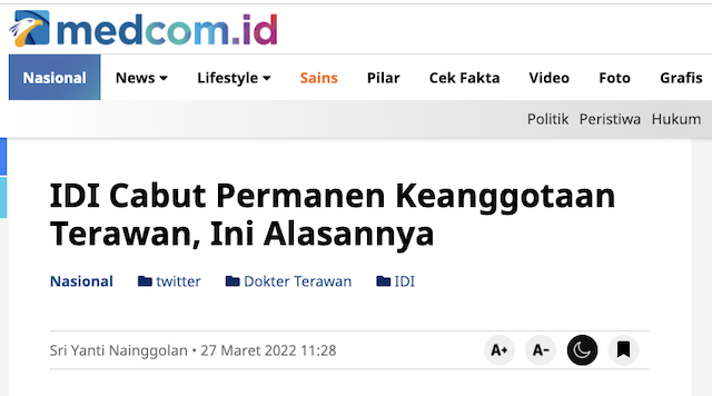 [Cek Fakta] Buntut Pemecatan Dr Terawan Banyak Dokter Dirikan IDI Tandingan? Ini Faktanya