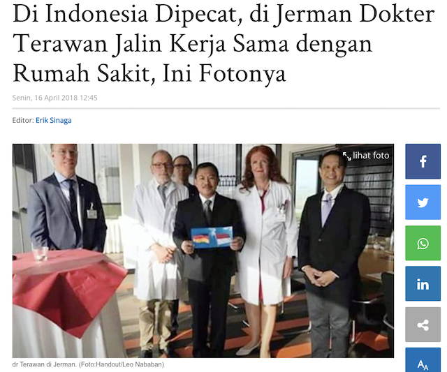 [Cek Fakta] Terawan akan Diambil Jerman? Cek Faktanya
