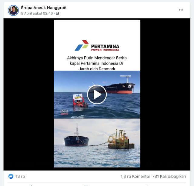 [Cek Fakta] Kapal Pertamina Indonesia Dijarah Denmark? Begini Faktanya
