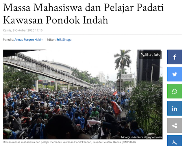 [Cek Fakta] Video Viral Demo Mahasiswa BEM Seluruh Indonesia Geruduk Gedung DPR 11 April 2022 Hoaks