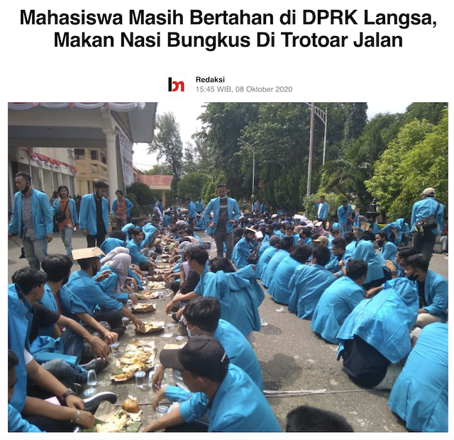 [Cek Fakta] Gara-gara Ikut Demo, Mahasiswa Mengaku Khilaf Buka Puasa Usai Azan Zuhur? Begini Faktanya