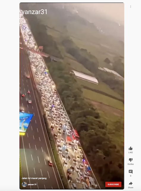 [Cek Fakta] Video Kemacetan Arus Mudik Lebaran 2022 di Jalan Tol Ini Hoaks, Begini Fakta Sebenarnya