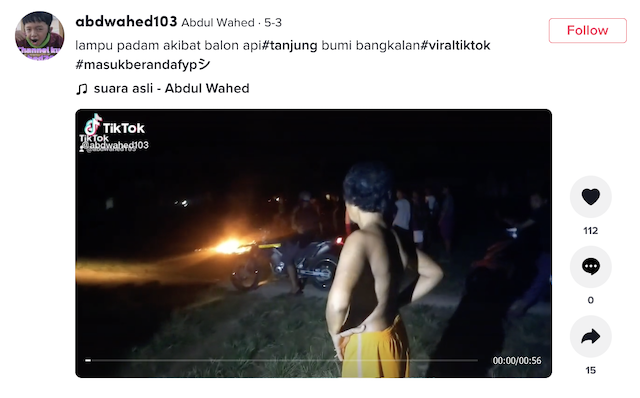 [Cek Fakta] Beredar Video Meteor Jatuh di Lapangan Tanjung Bumi Bangkalan? Cek Faktanya