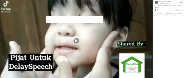 [Cek Fakta] Memijat Bagian Muka dan Telinga pada Anak Dapat Mengatasi <i>Speech</i> <i>Delay</i> ? Cek Dulu Faktanya