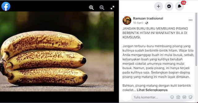 [Cek Fakta] Benarkah Pisang Berbintik Hitam Mengandung Zat Antikanker? Cek Dulu Faktanya