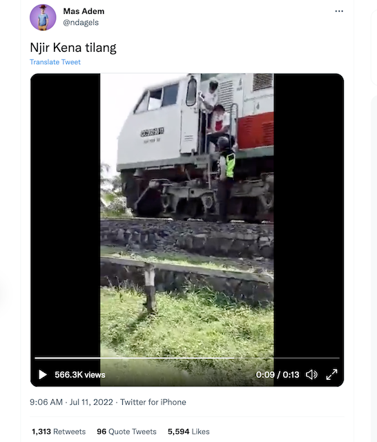 [Cek Fakta] Beredar Video Kereta Api Ditilang Polisi? Begini Faktanya