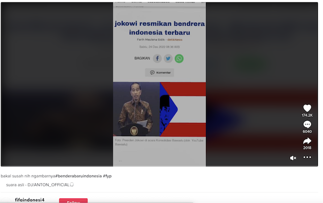 [Cek Fakta] Benarkah Jokowi Resmikan Bendera Indonesia Terbaru? Begini Faktanya