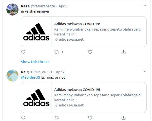 [Cek Fakta] Adidas Bagi-Bagi Sepatu Gratis untuk Melawan Covid-19 Hoaks, Ini Faktanya