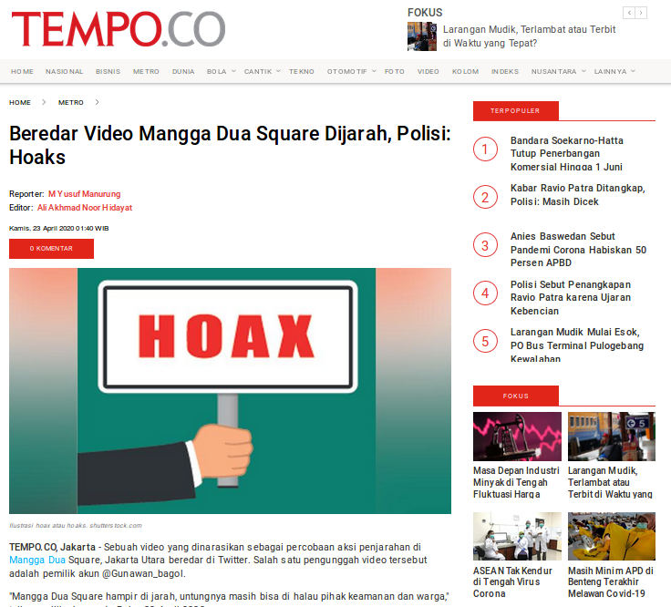 [Cek Fakta] Beredar Video Penjarahan di Mangga Dua Squre pada Malam Hari? Ini Faktanya