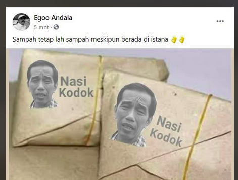 [Cek Fakta] Viral Foto Nasi Kodok Bergambar Presiden Jokowi Hoaks, Ini Faktanya