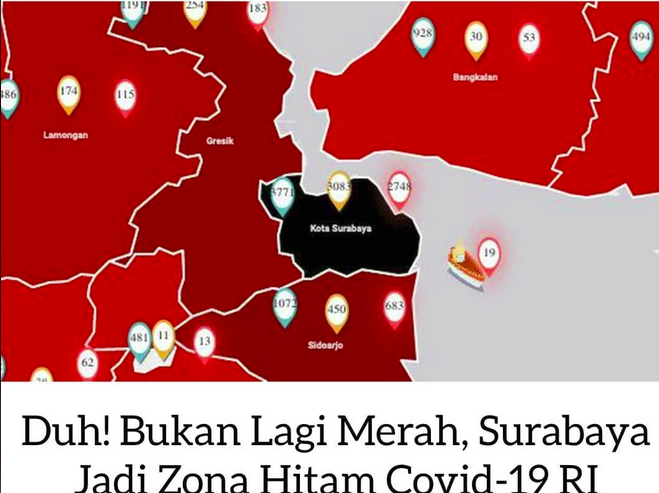[Cek Fakta] Surabaya Masuk Zona Hitam? Cek Faktanya