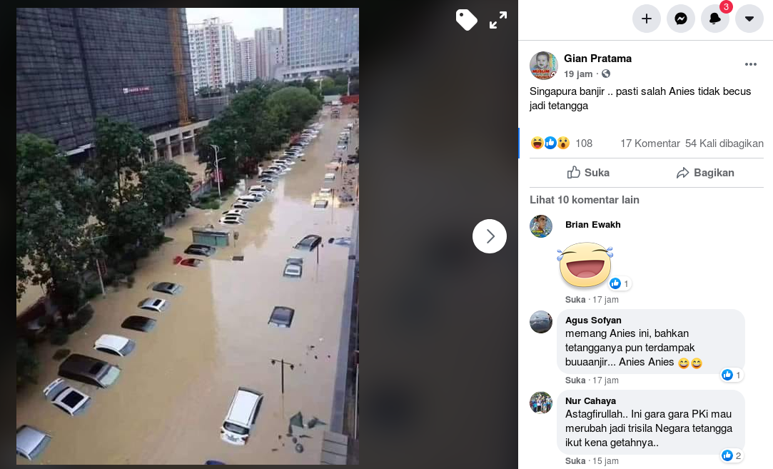 [Cek Fakta] Foto Singapura Dilanda Banjir Hoaks, Ini Faktanya