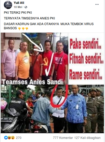 [Cek Fakta] Timses Anies Baswedan Anggota PKI? Cek Faktanya