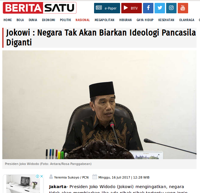[Cek Fakta] Pancasila akan Diganti oleh Jokowi? Cek Faktanya
