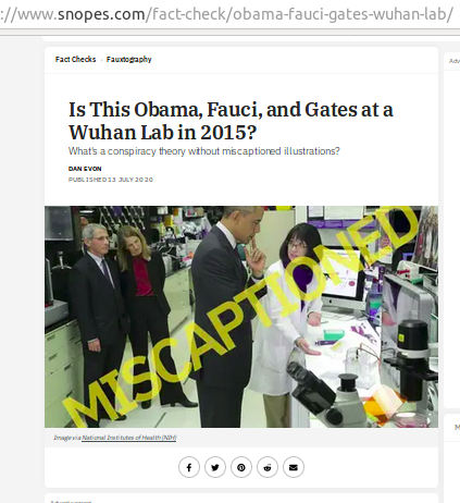 [Cek Fakta] Beredar Foto Obama, Fauci dan Melinda Gates di Laboratorium Wuhan pada 2015? Ini Faktanya