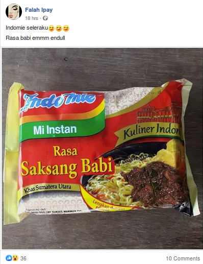 [Cek Fakta] Beredar Foto Indomie Rasa Saksang Babi? Cek Faktanya