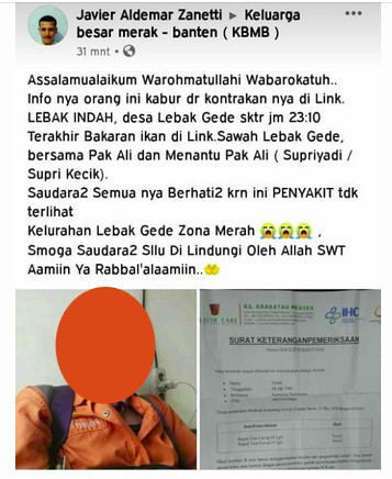 [Cek Fakta] Pasien Positif Covid-19 Kabur dari Rumah di Cilegon Banten? Ini Faktanya