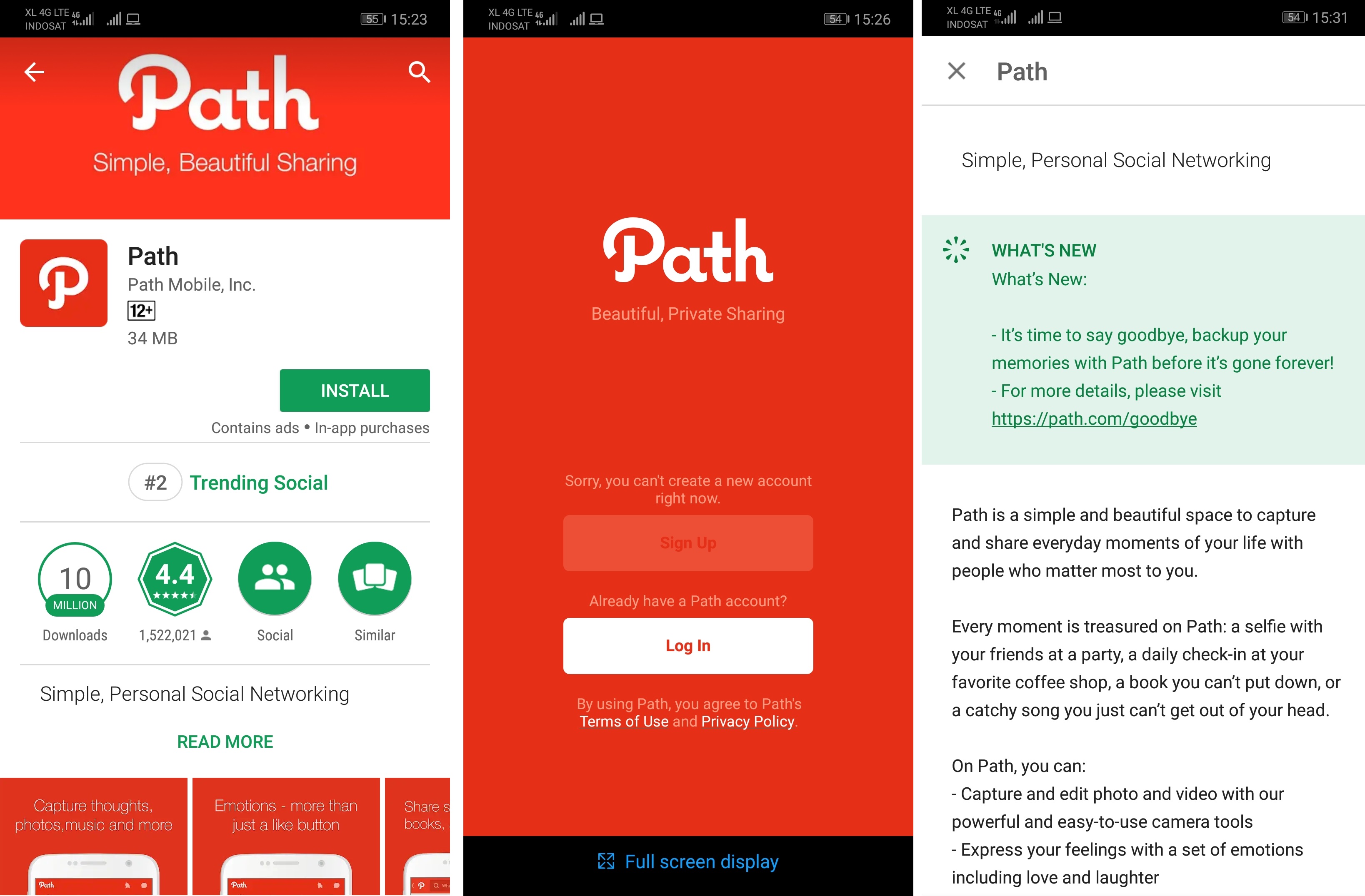 Ambil Kenangan Anda di Path Sebelum 18 Oktober
