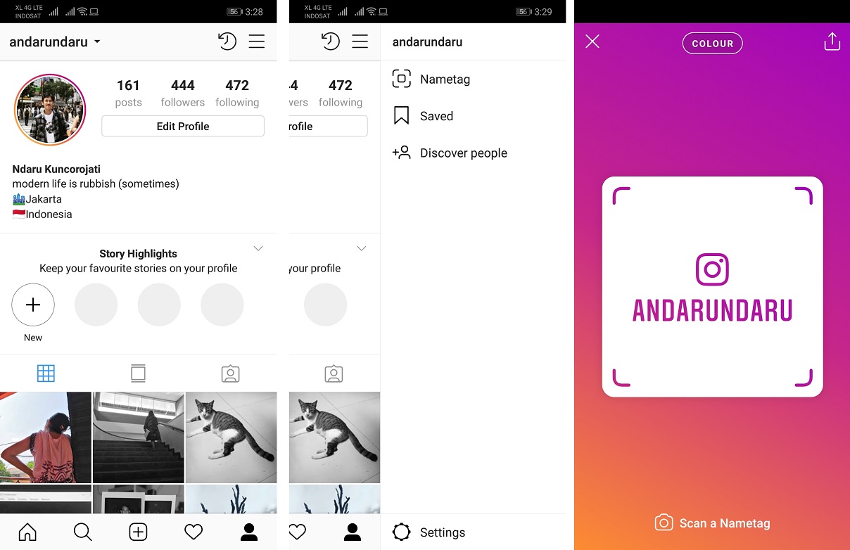 Cara Tambah Teman Instagram Pakai Nametag