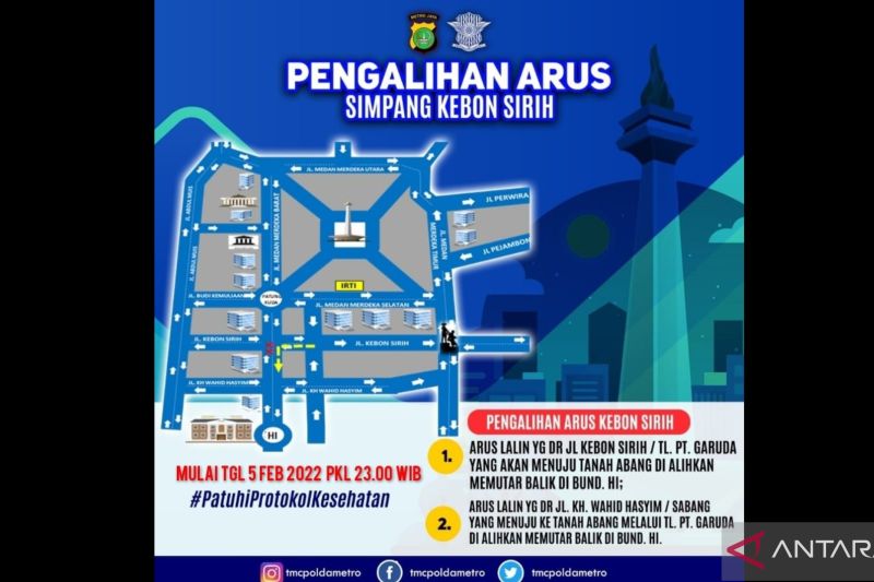 Mulai Pukul 00.00, Sejumlah Ruas Jalan di Jakarta Ditutup Tiap Hari
