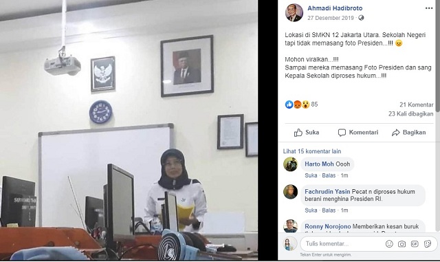 [Cek Fakta] SMK 12 Jakarta tak Pajang Foto Presiden Jokowi? Ini Faktanya